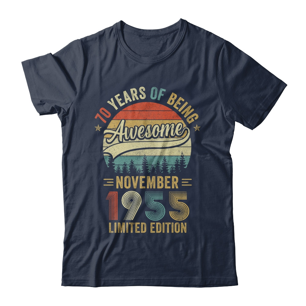 Vintage November 1955 70 Year Old 70th Birthday Men Women Shirt & Hoodie | siriusteestore
