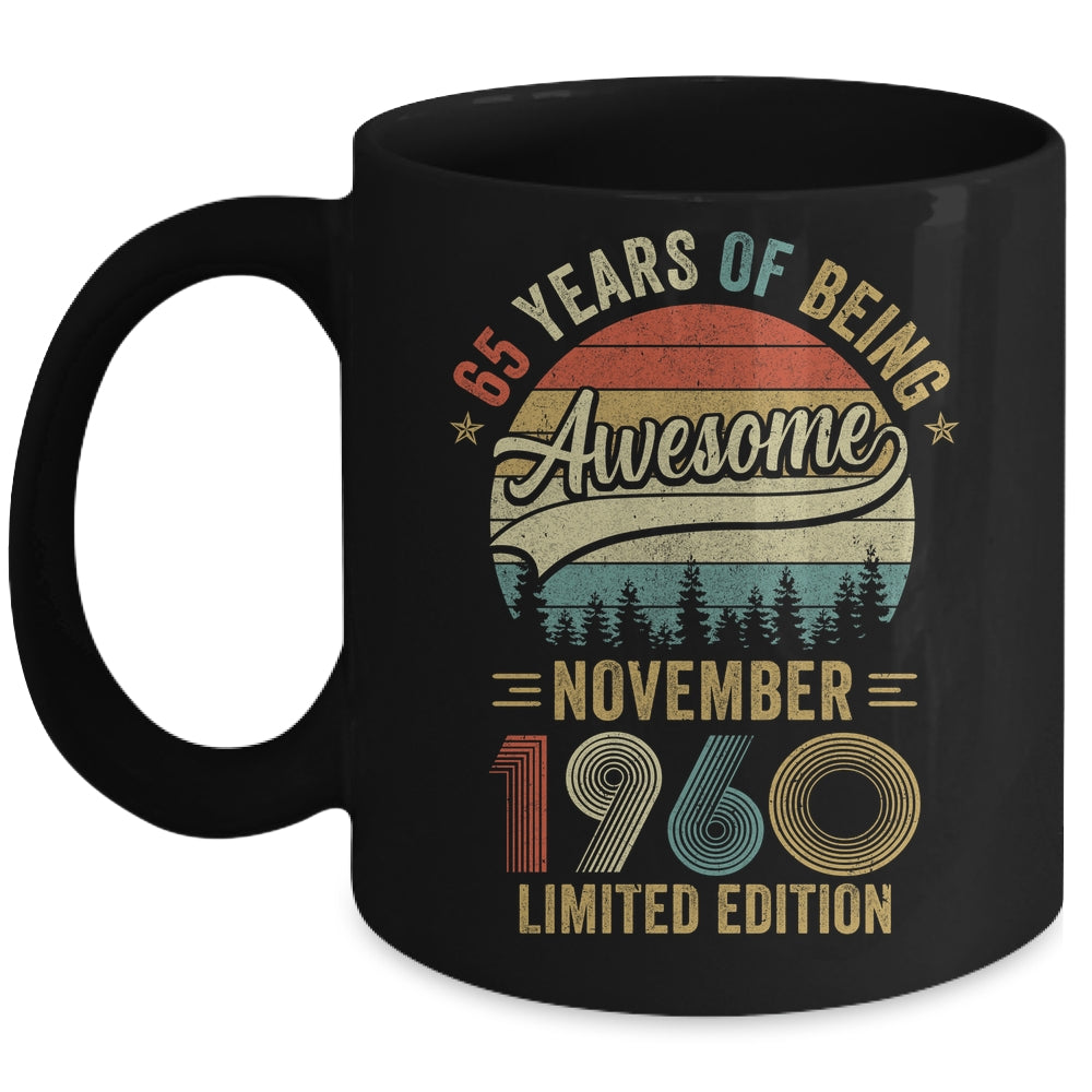 Vintage November 1960 65 Year Old 65th Birthday Men Women Mug | siriusteestore