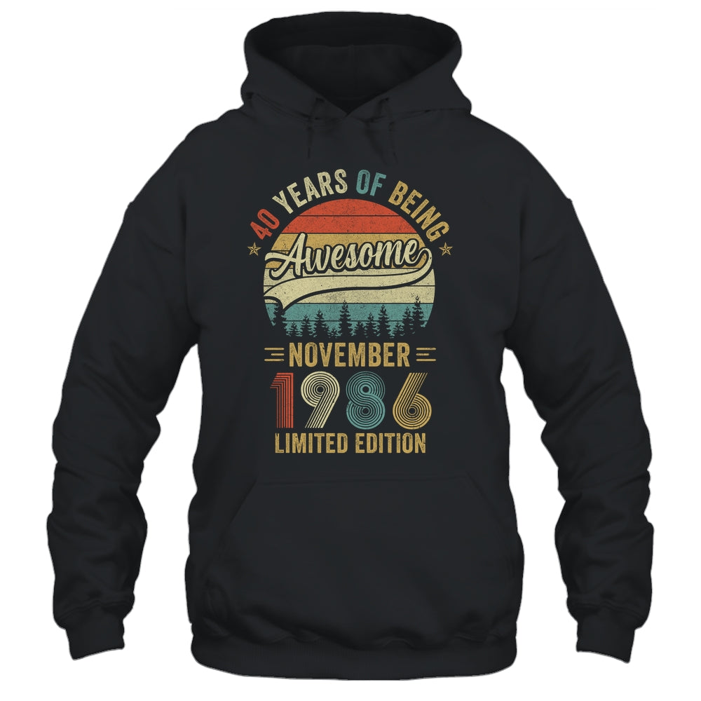 Vintage November 1986 40 Years Old 40th Birthday Men Women Shirt & Hoodie | siriusteestore