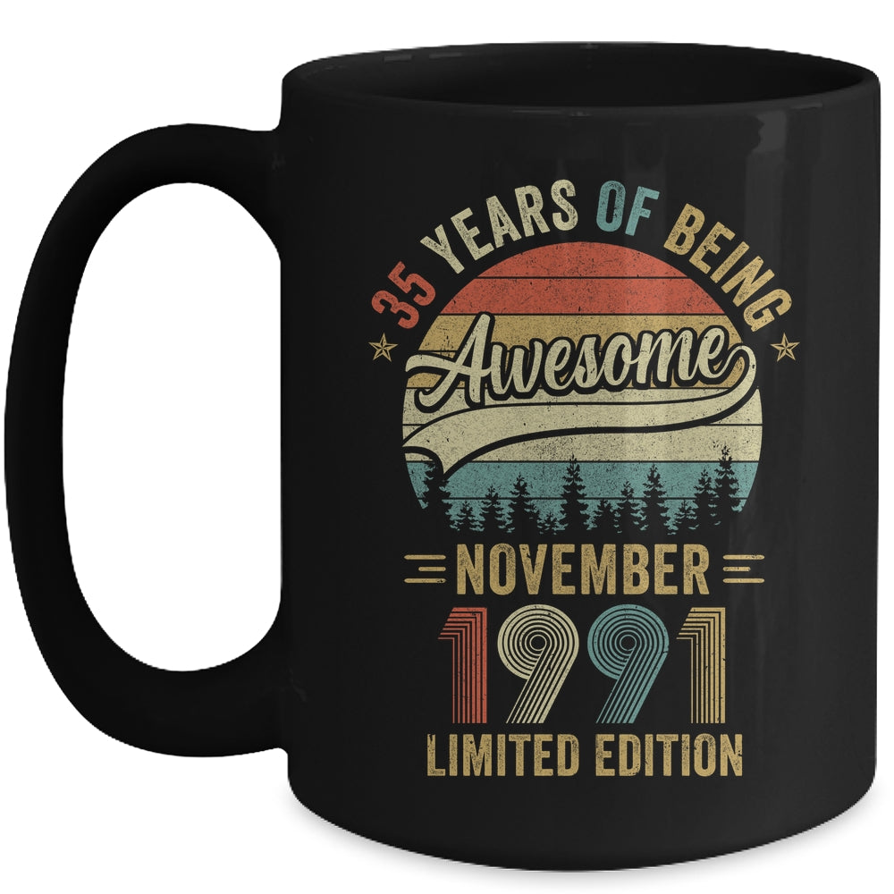 Vintage November 1991 35 Years Old 35th Birthday Men Women Mug | siriusteestore