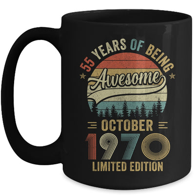 Vintage October 1970 55 Year Old 55th Birthday Men Women Mug | siriusteestore
