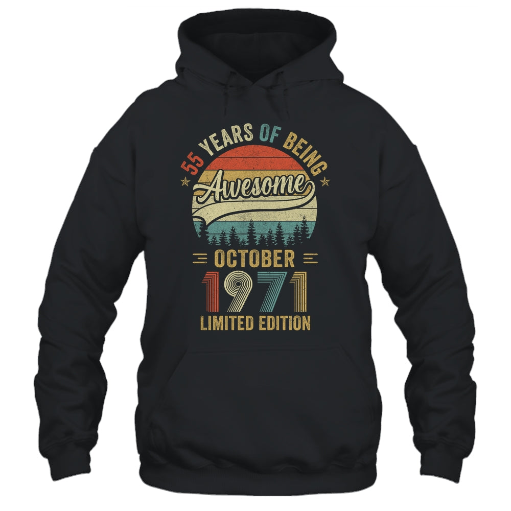 Vintage October 1971 55 Years Old 55th Birthday Men Women Shirt & Hoodie | siriusteestore