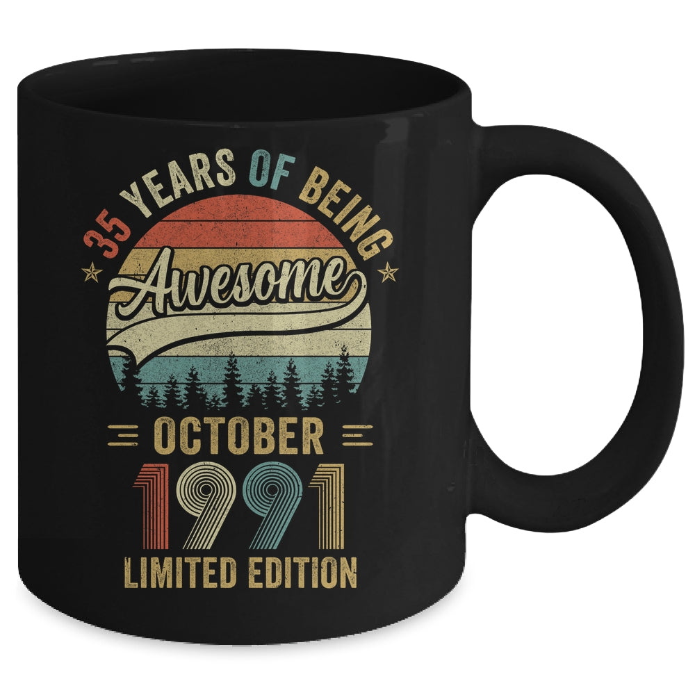Vintage October 1991 35 Years Old 35th Birthday Men Women Mug | siriusteestore