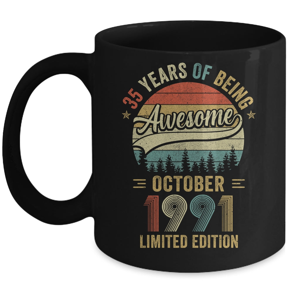Vintage October 1991 35 Years Old 35th Birthday Men Women Mug | siriusteestore