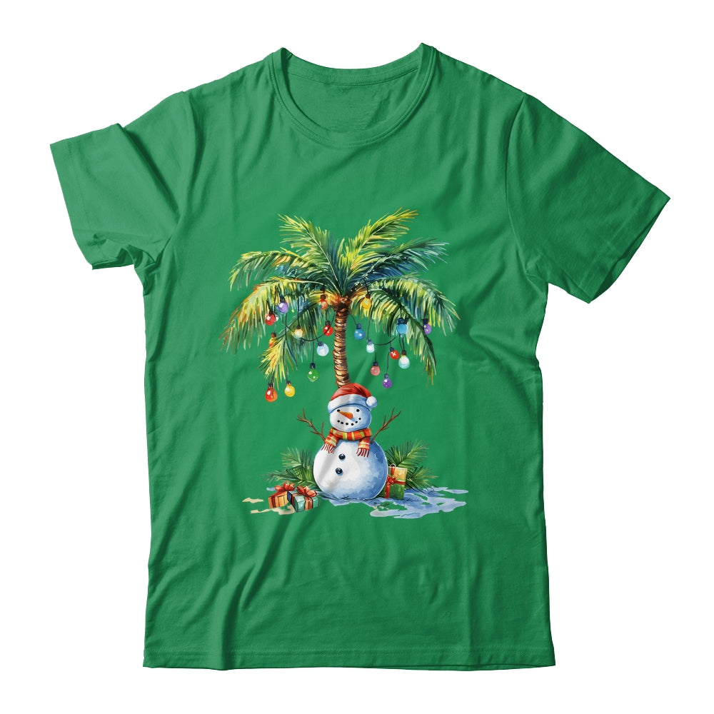 Vintage Palm Tree Snowman Tropical Christmas Deck The Palms Shirt & Sweatshirt | siriusteestore