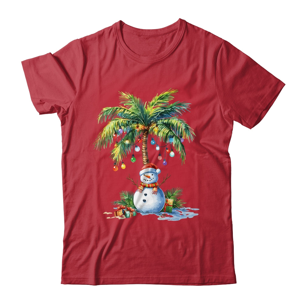 Vintage Palm Tree Snowman Tropical Christmas Deck The Palms Shirt & Sweatshirt | siriusteestore