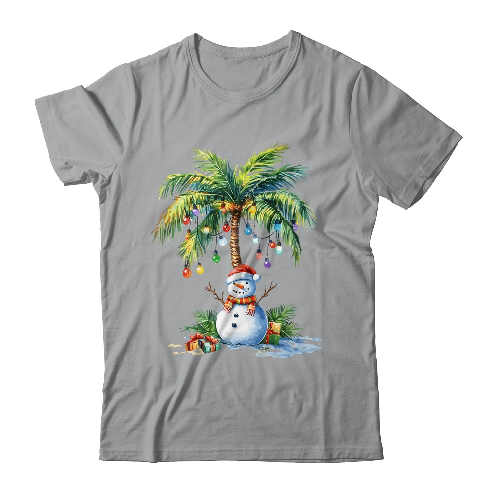 Vintage Palm Tree Snowman Tropical Christmas Deck The Palms Shirt & Sweatshirt | siriusteestore