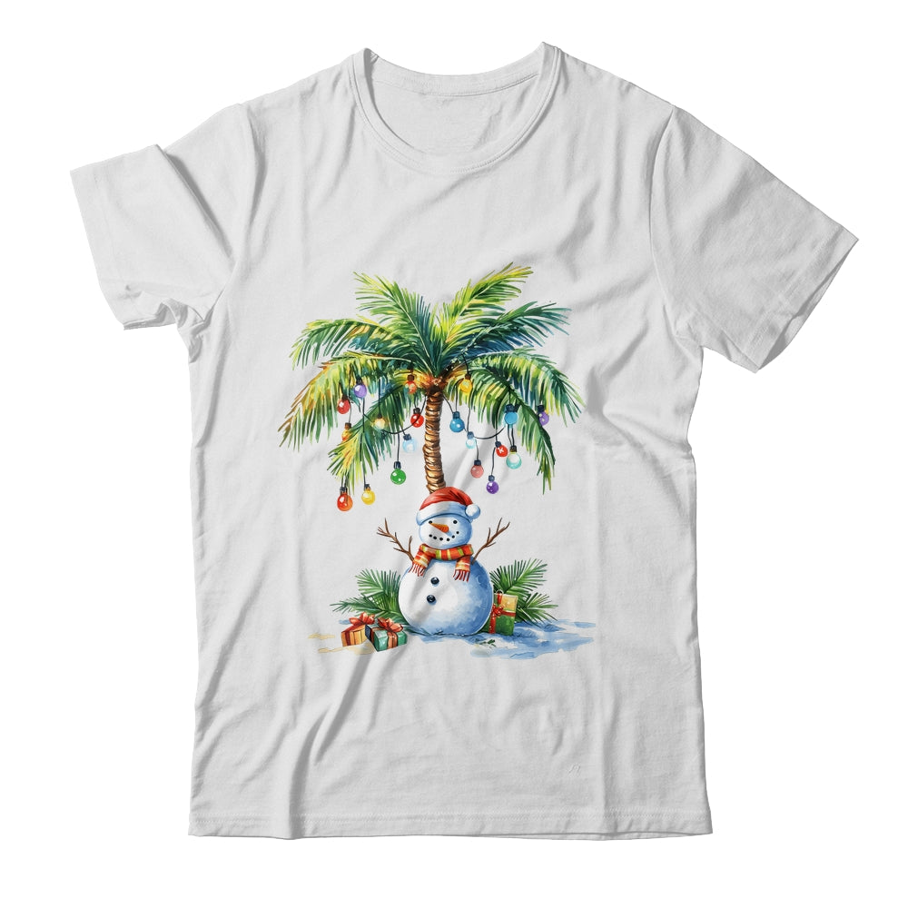 Vintage Palm Tree Snowman Tropical Christmas Deck The Palms Shirt & Sweatshirt | siriusteestore