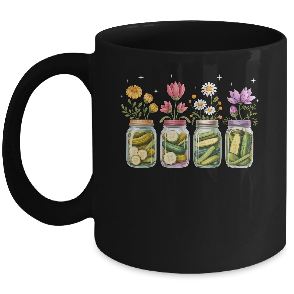 Vintage Pickles Wildflower Canning Season Pickle Jar Lovers Mug | siriusteestore
