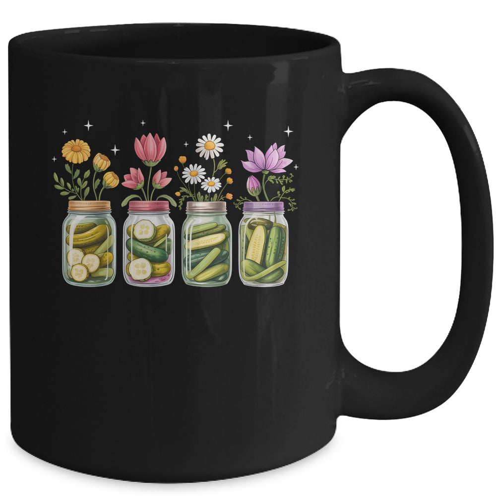 Vintage Pickles Wildflower Canning Season Pickle Jar Lovers Mug | siriusteestore