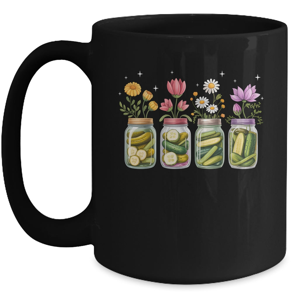 Vintage Pickles Wildflower Canning Season Pickle Jar Lovers Mug | siriusteestore