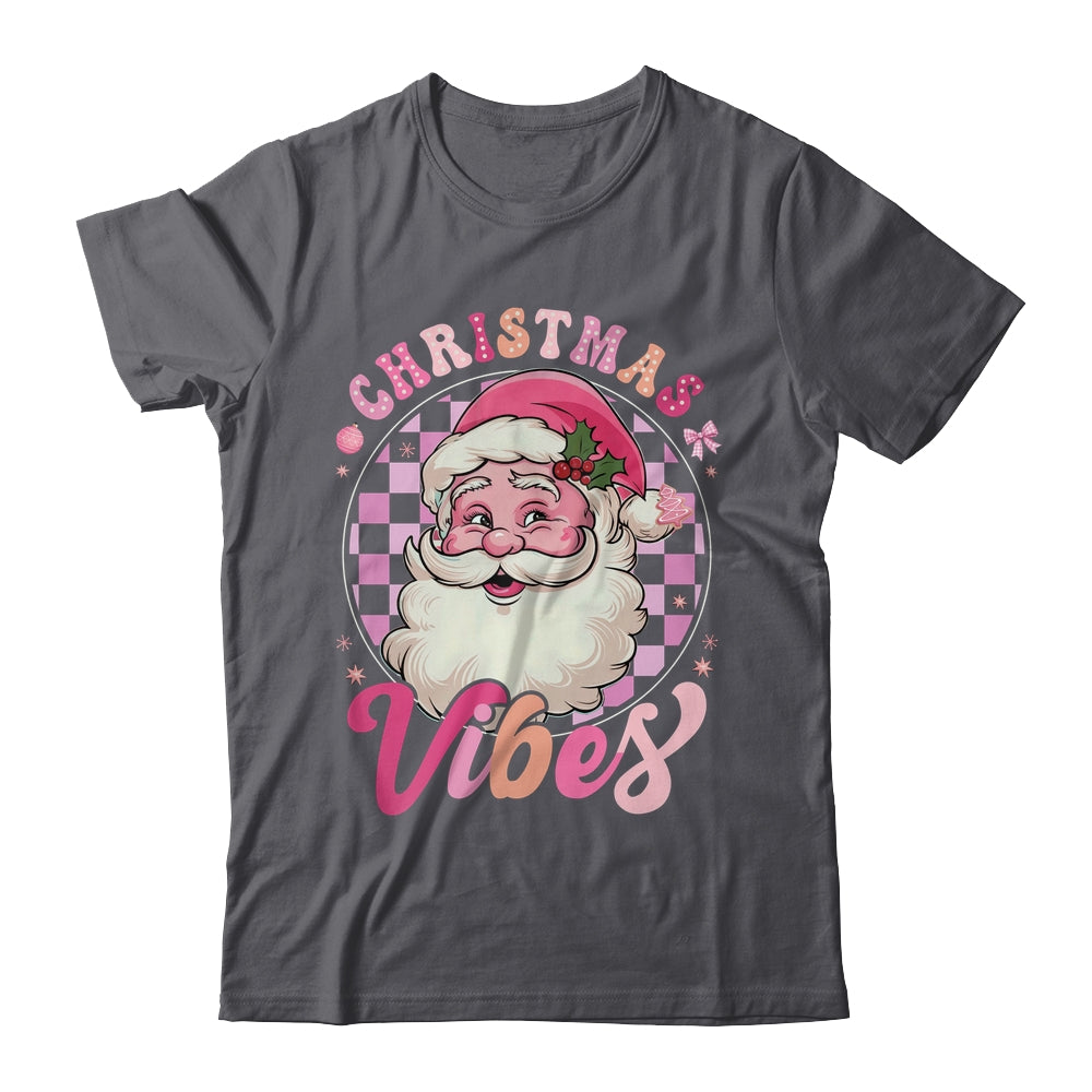 Vintage Pink Santa Claus Pink Christmas Vibes Xmas Women Shirt & Sweatshirt | siriusteestore