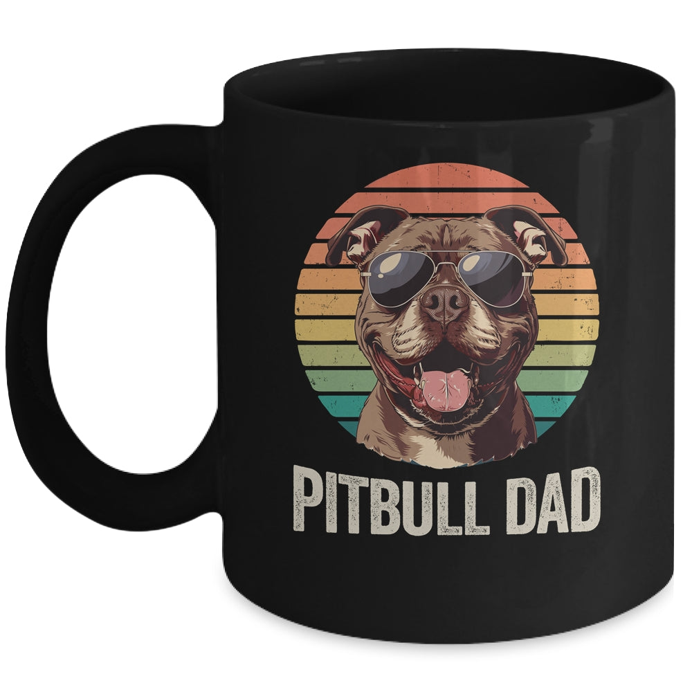 Vintage Pitbull Dad For Fathers Day Dog Lover Funny Mug | siriusteestore