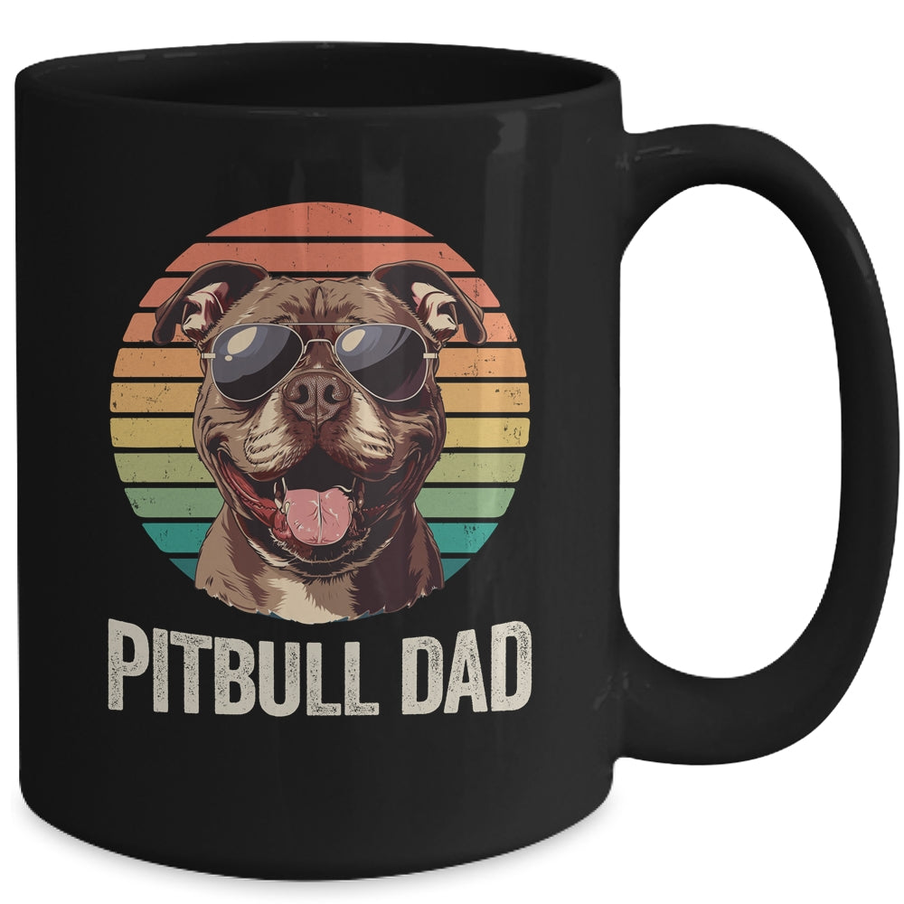Vintage Pitbull Dad For Fathers Day Dog Lover Funny Mug | siriusteestore