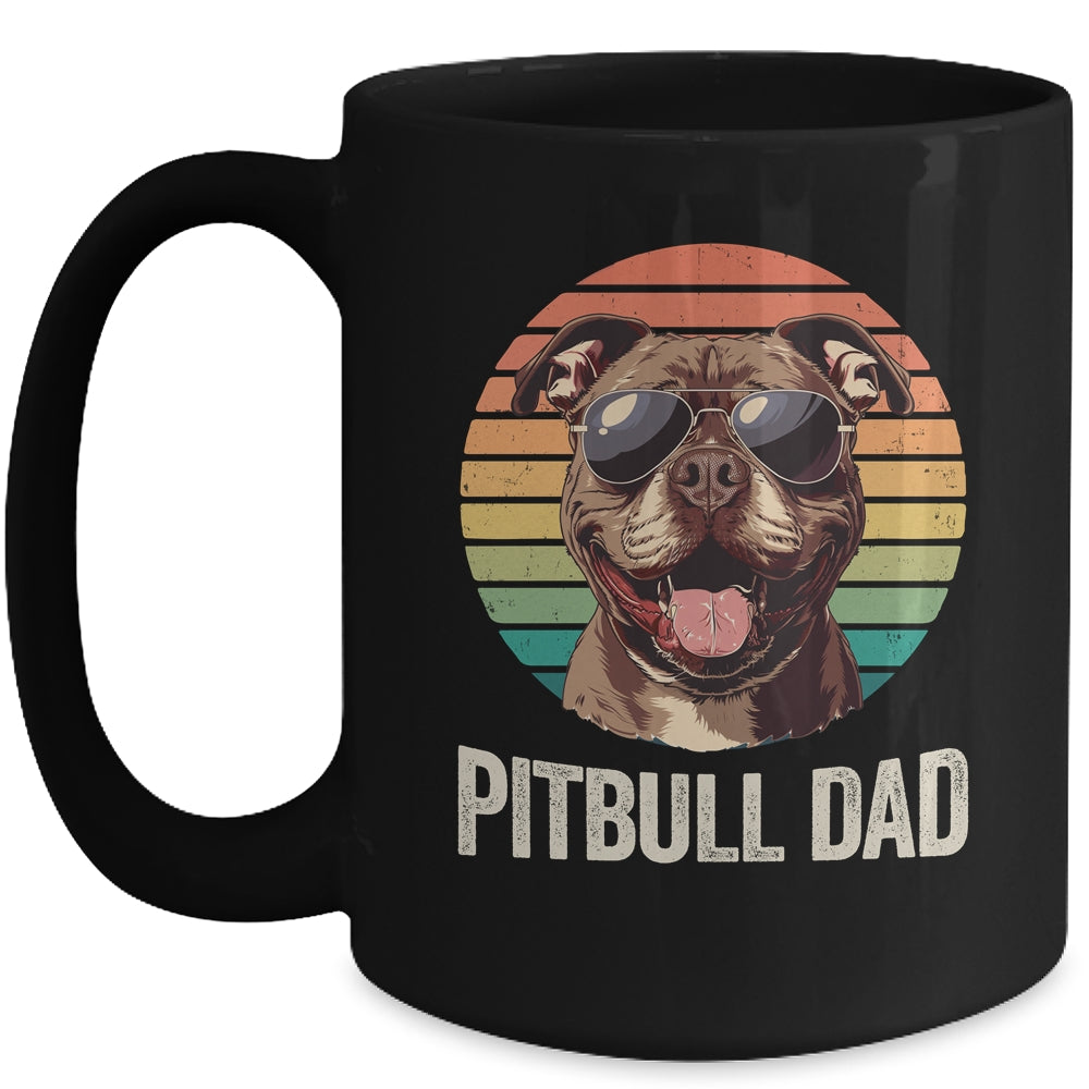Vintage Pitbull Dad For Fathers Day Dog Lover Funny Mug | siriusteestore