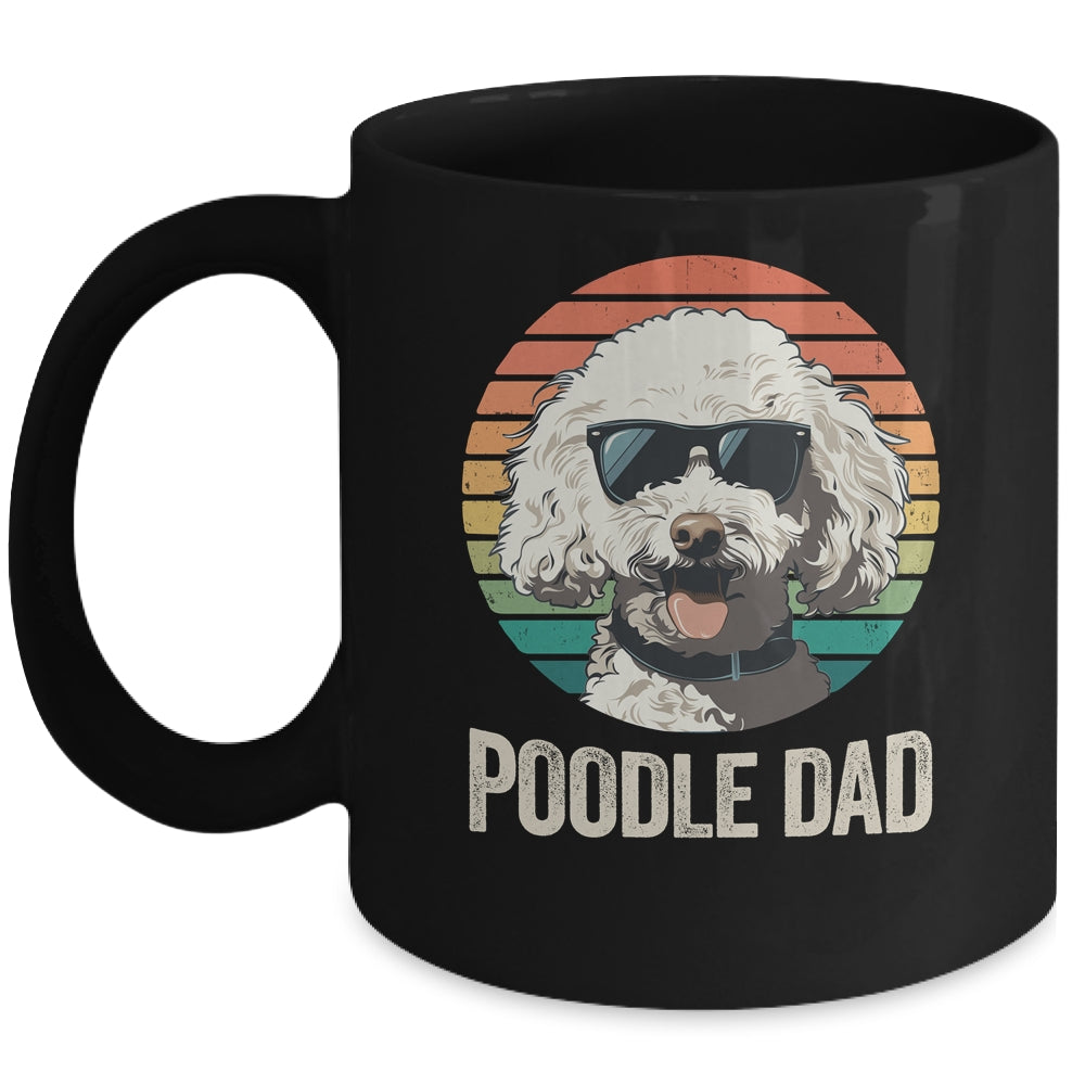 Vintage Poodle Dad For Fathers Day Dog Lover Funny Mug | siriusteestore
