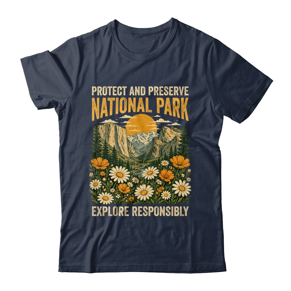 Vintage Protect And Preserve National Parks Sunset Floral Shirt & Tank Top | siriusteestore