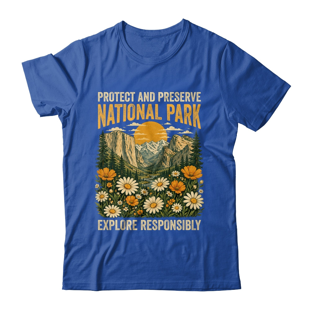 Vintage Protect And Preserve National Parks Sunset Floral Shirt & Tank Top | siriusteestore
