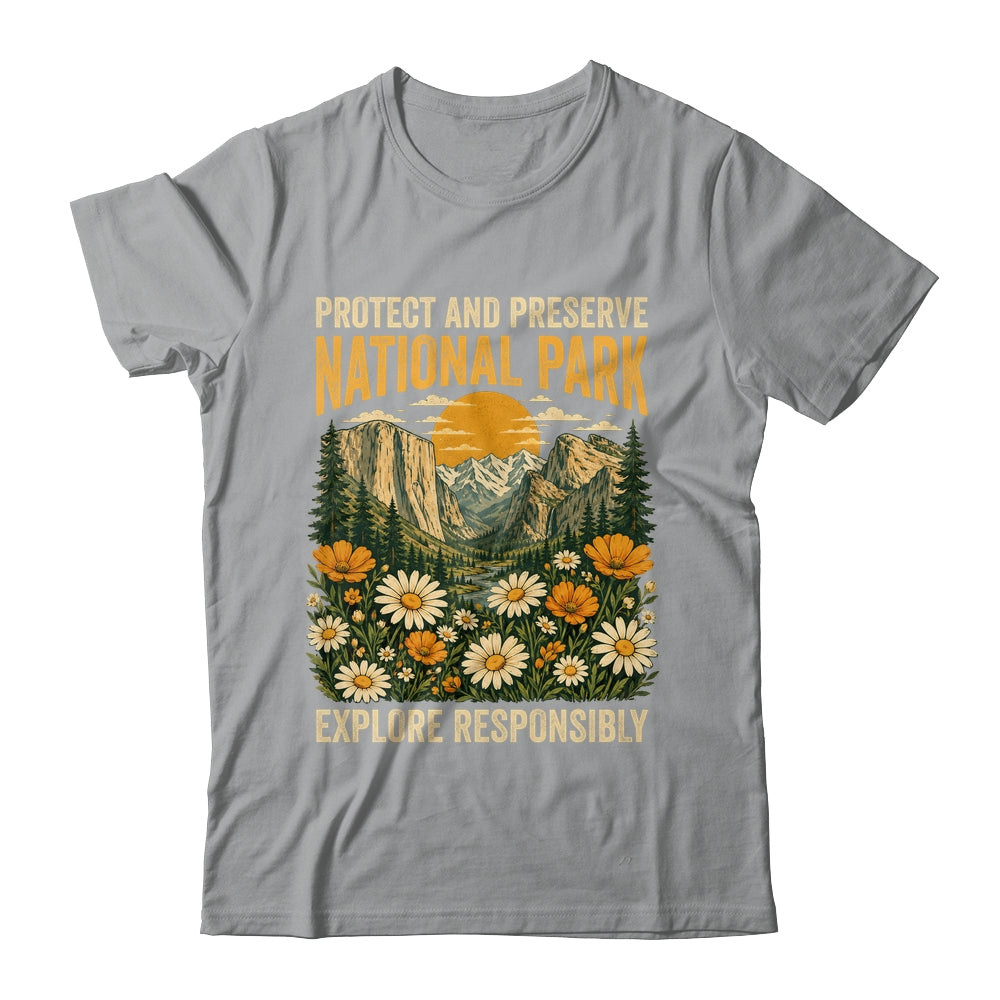 Vintage Protect And Preserve National Parks Sunset Floral Shirt & Tank Top | siriusteestore