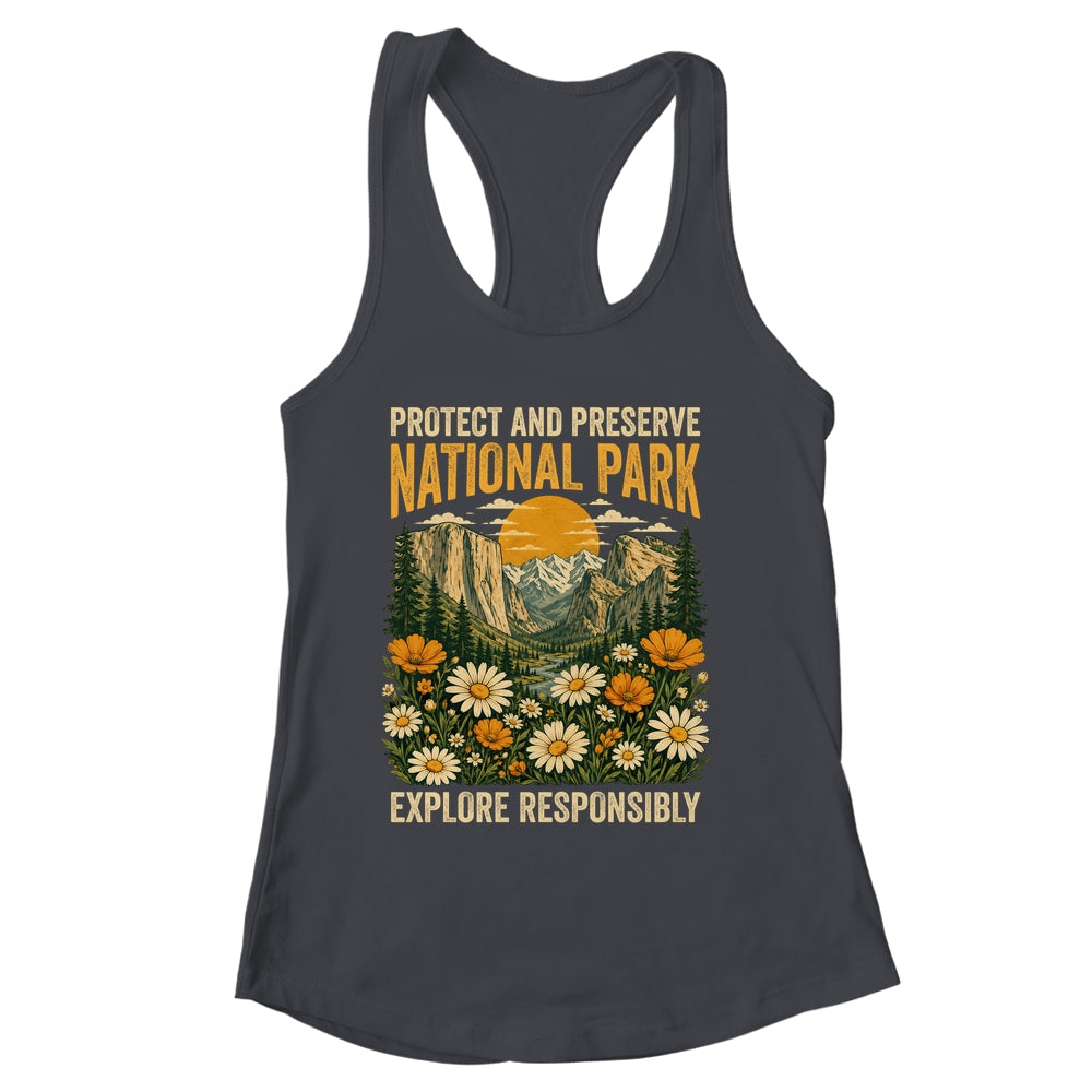 Vintage Protect And Preserve National Parks Sunset Floral Shirt & Tank Top | siriusteestore