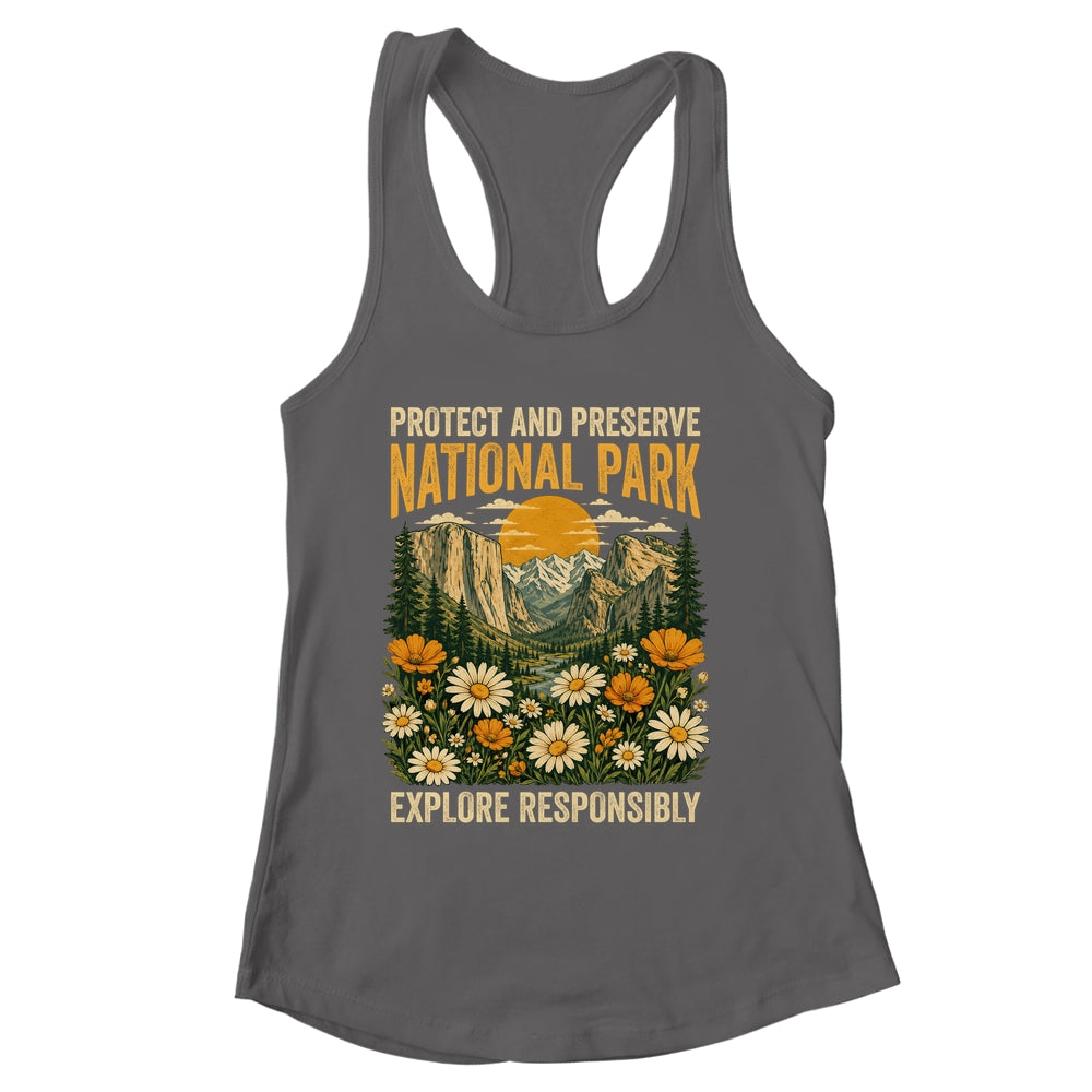 Vintage Protect And Preserve National Parks Sunset Floral Shirt & Tank Top | siriusteestore