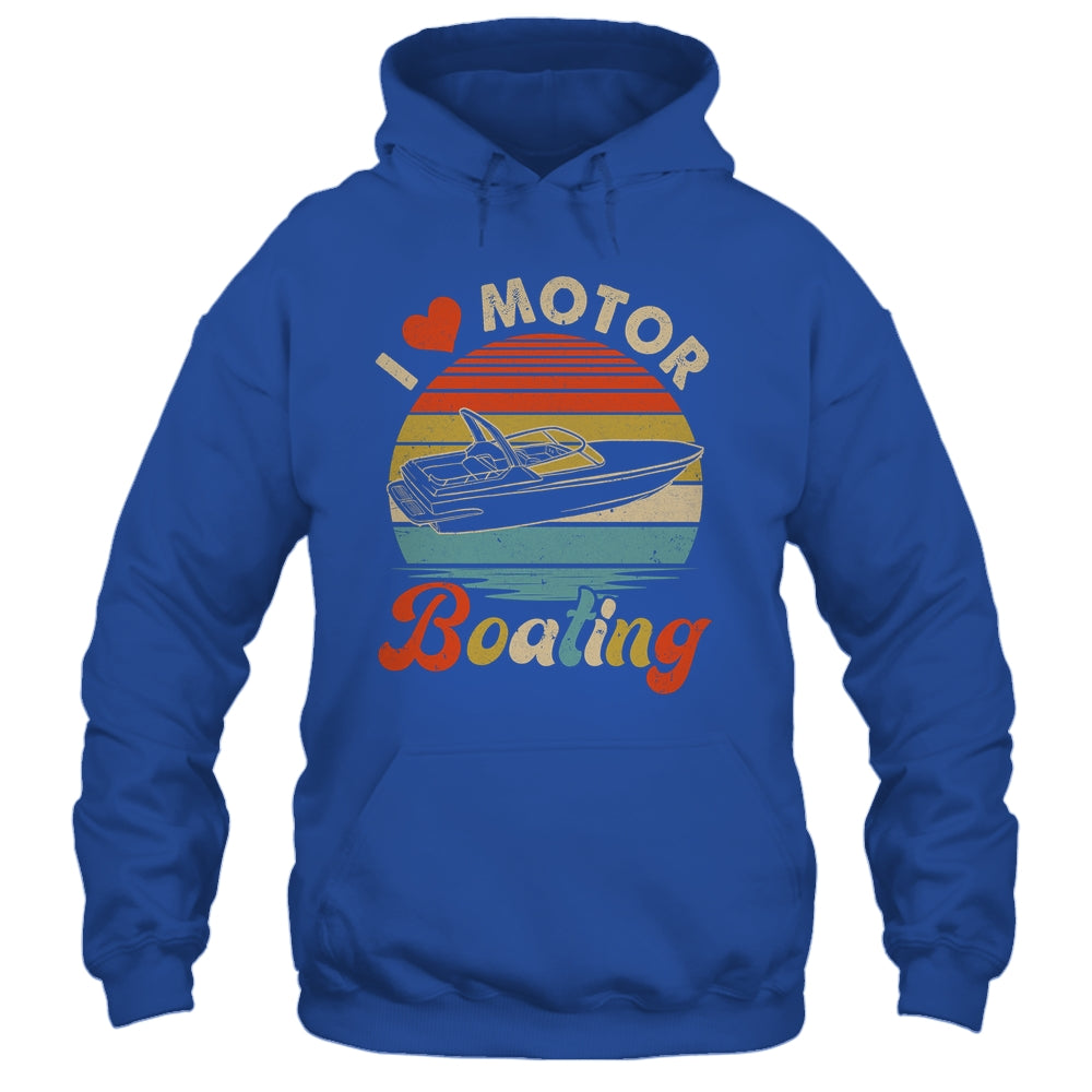 Vintage Retro I Love Motor Boating Funny Boater Shirt & Tank Top | siriusteestore