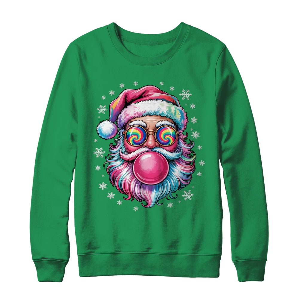 Vintage Retro Santa Christmas Bubble Gum Pink Sunglasses Shirt & Sweatshirt | siriusteestore