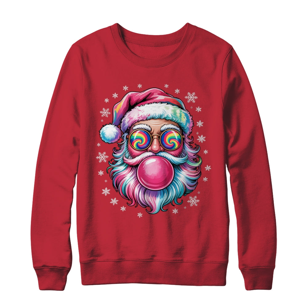 Vintage Retro Santa Christmas Bubble Gum Pink Sunglasses Shirt & Sweatshirt | siriusteestore