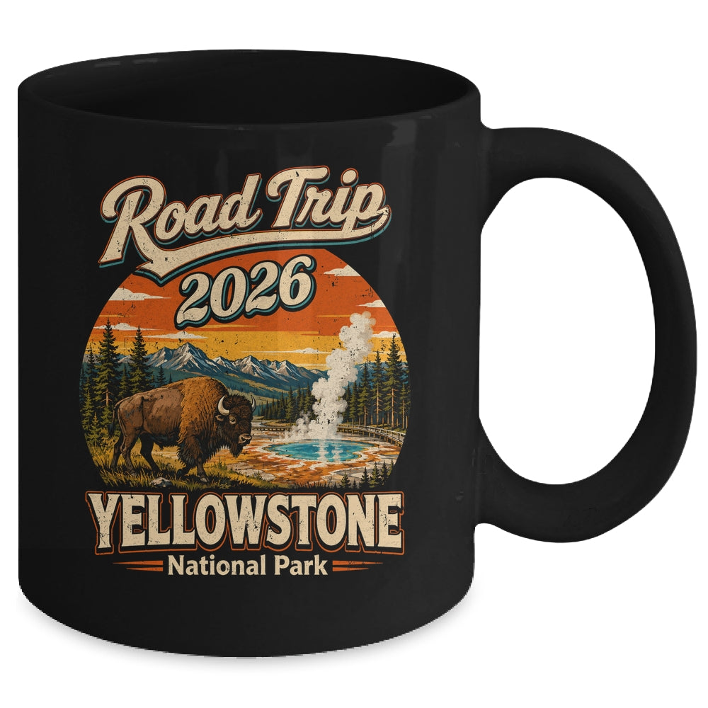 Vintage Road Trip 2026 Yellowstone National Park Wildlife Mug | siriusteestore