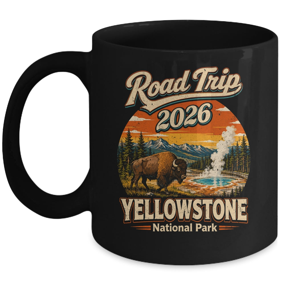 Vintage Road Trip 2026 Yellowstone National Park Wildlife Mug | siriusteestore