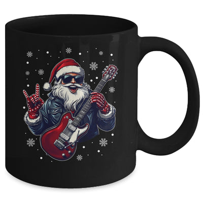 Vintage Rock & Roll Christmas Santa Claus Men Rock Guitar Mug | siriusteestore