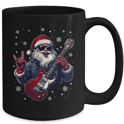 Vintage Rock & Roll Christmas Santa Claus Men Rock Guitar Mug | siriusteestore