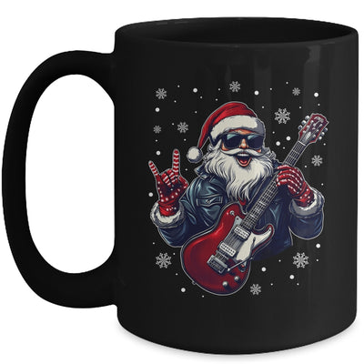 Vintage Rock & Roll Christmas Santa Claus Men Rock Guitar Mug | siriusteestore