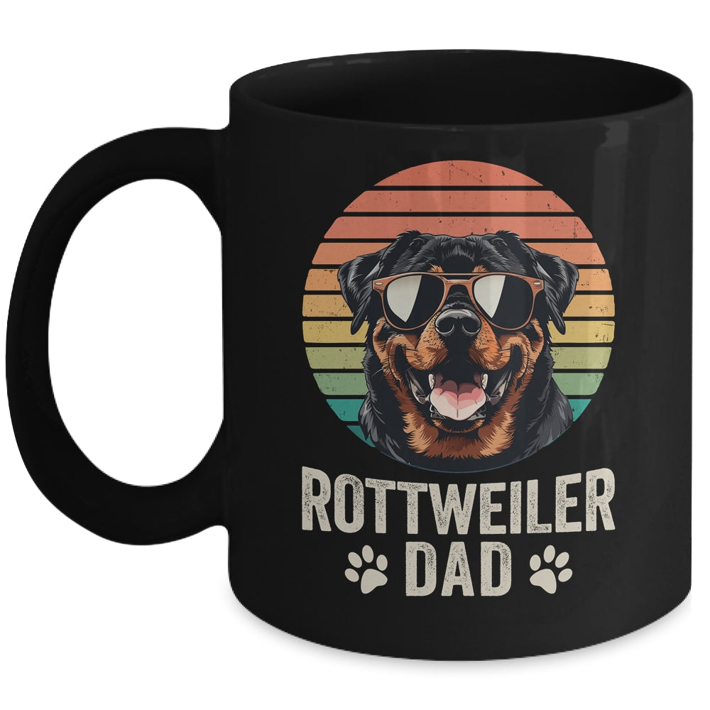 Vintage Rottweiler Dad For Fathers Day Dog Lover Funny Mug | siriusteestore