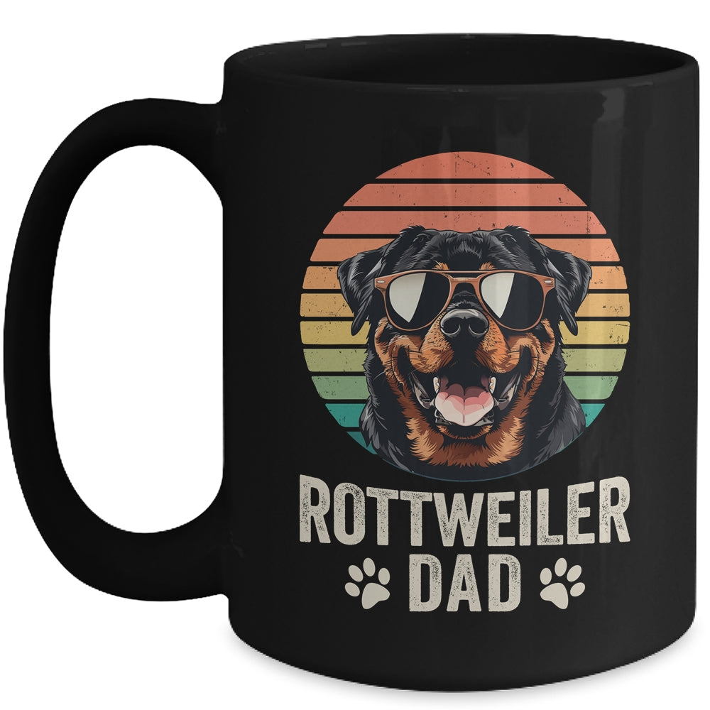 Vintage Rottweiler Dad For Fathers Day Dog Lover Funny Mug | siriusteestore