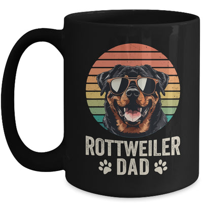 Vintage Rottweiler Dad For Fathers Day Dog Lover Funny Mug | siriusteestore