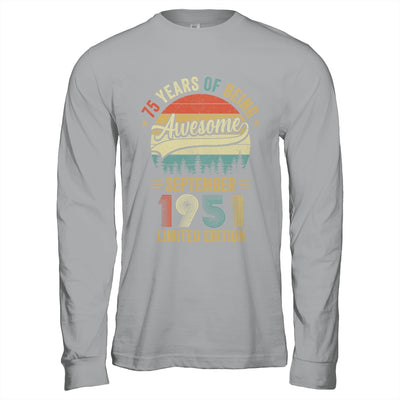 Vintage September 1951 75 Years Old 75th Birthday Men Women Shirt & Hoodie | siriusteestore