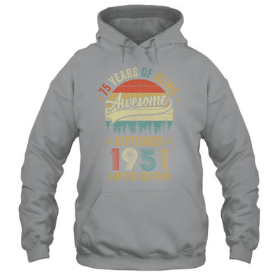 Vintage September 1951 75 Years Old 75th Birthday Men Women Shirt & Hoodie | siriusteestore