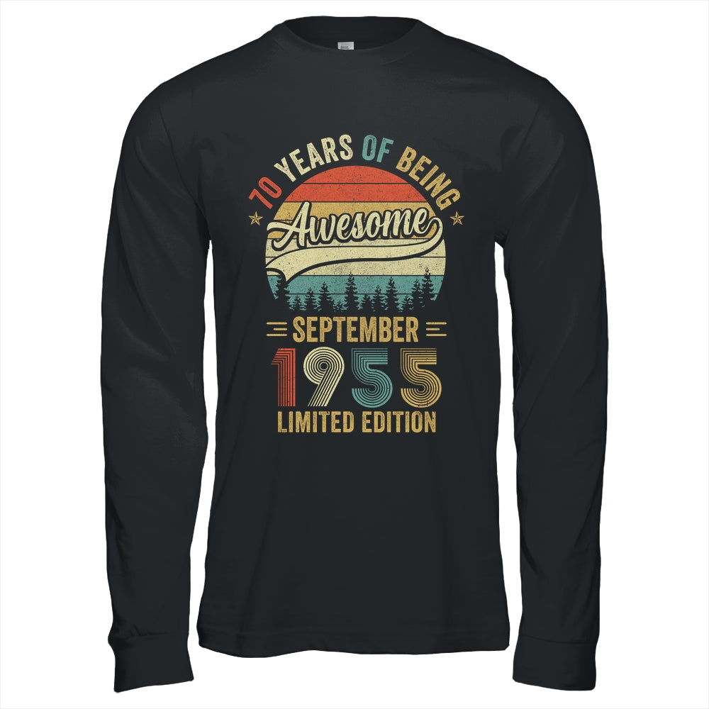 Vintage September 1955 70 Year Old 70th Birthday Men Women Shirt & Hoodie | siriusteestore