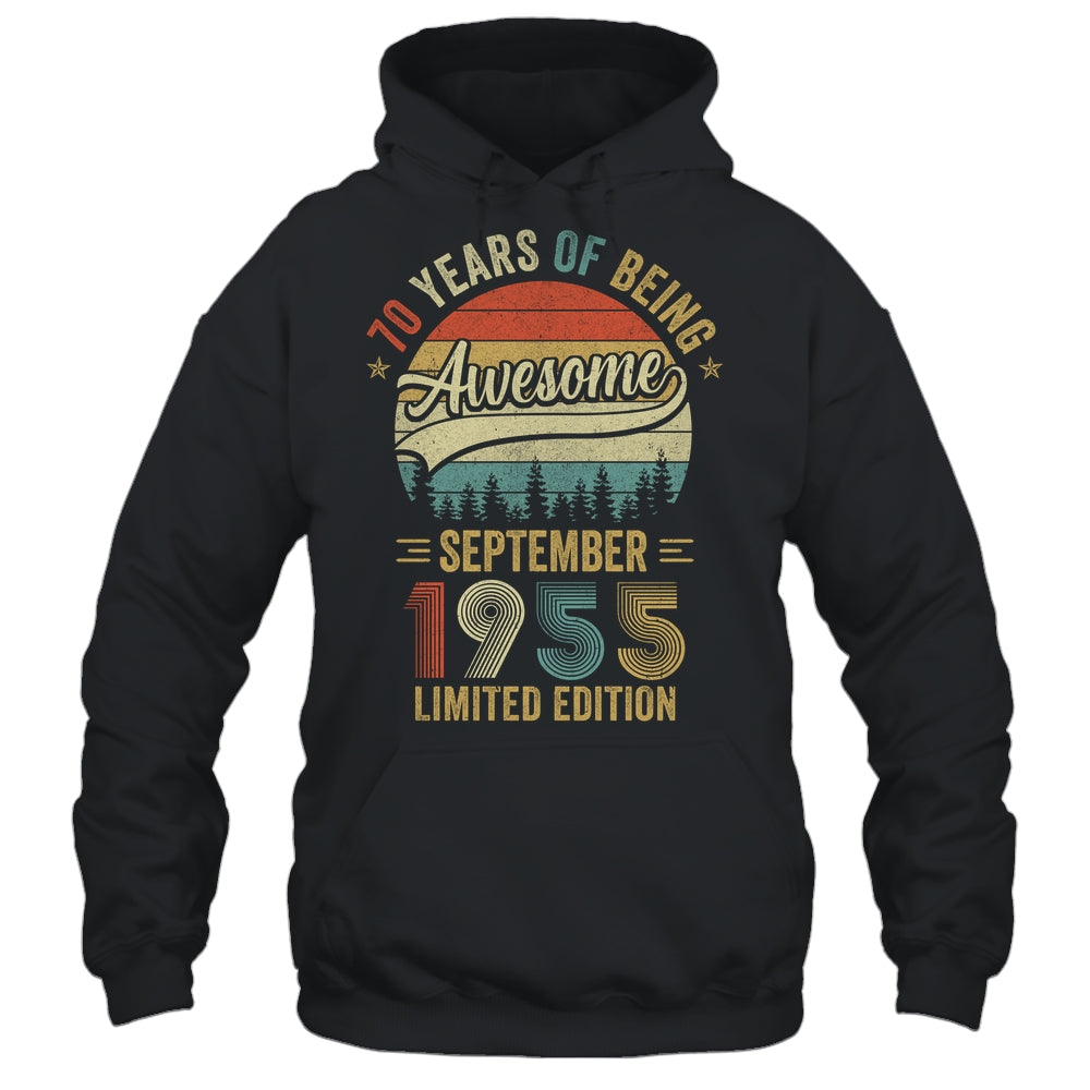 Vintage September 1955 70 Year Old 70th Birthday Men Women Shirt & Hoodie | siriusteestore