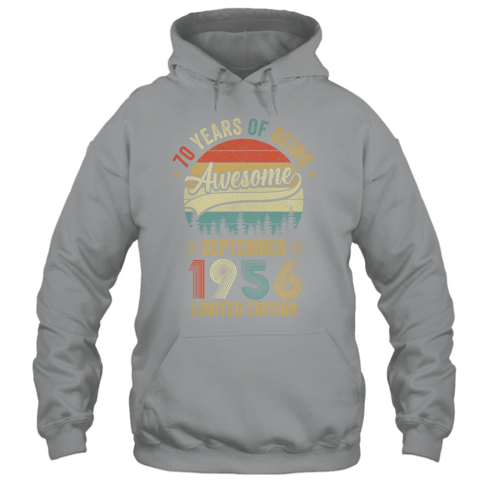 Vintage September 1956 70 Years Old 70th Birthday Men Women Shirt & Hoodie | siriusteestore