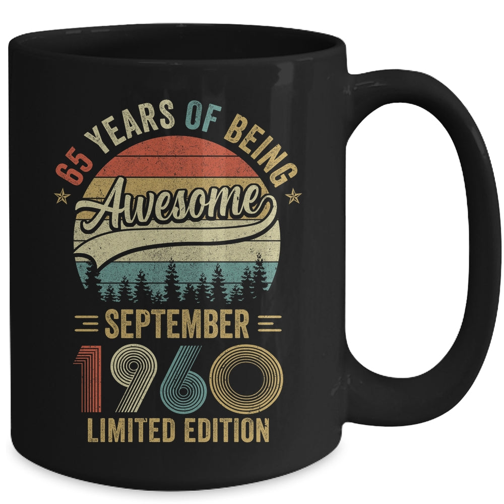 Vintage September 1960 65 Year Old 65th Birthday Men Women Mug | siriusteestore