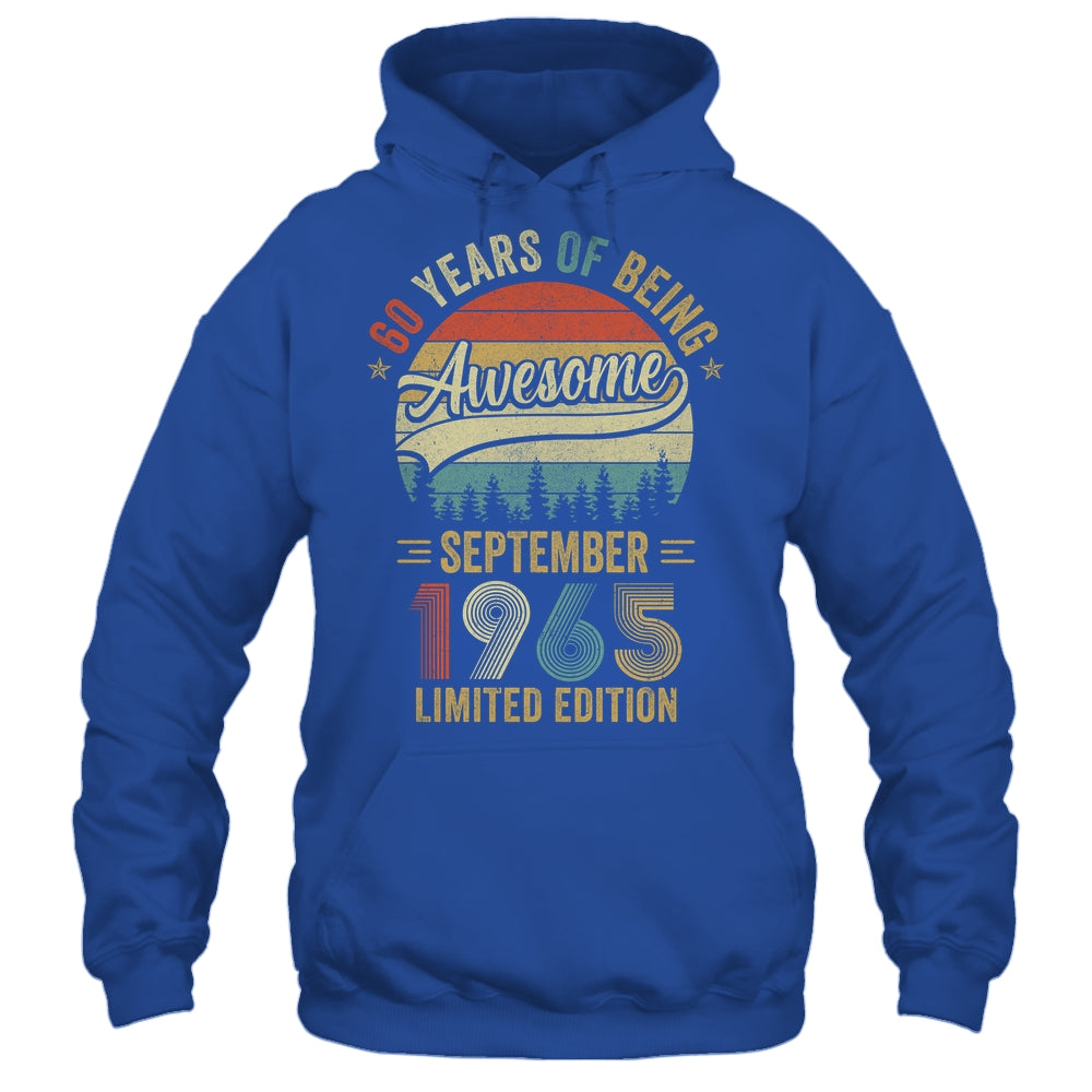 Vintage September 1965 60 Year Old 60th Birthday Men Women Shirt & Hoodie | siriusteestore