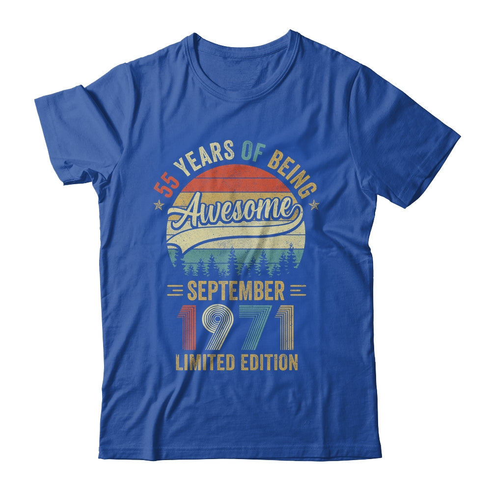 Vintage September 1971 55 Years Old 55th Birthday Men Women Shirt & Hoodie | siriusteestore