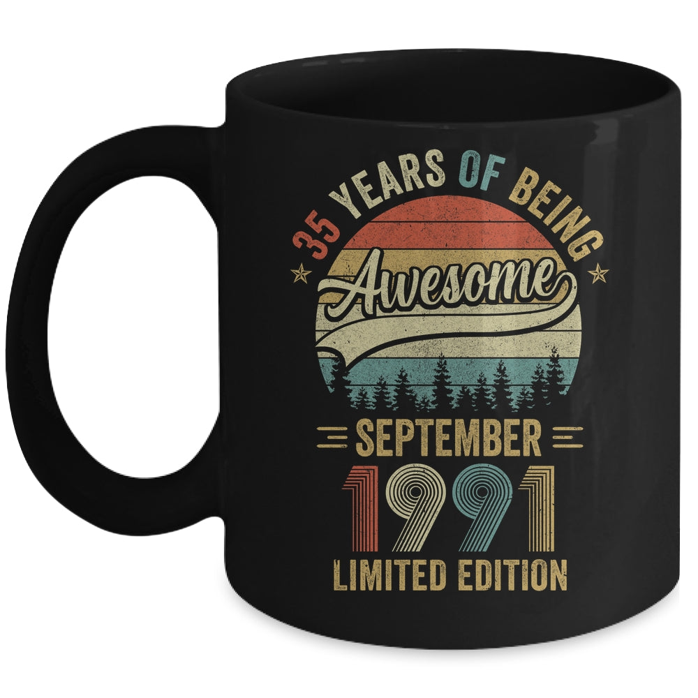Vintage September 1991 35 Years Old 35th Birthday Men Women Mug | siriusteestore