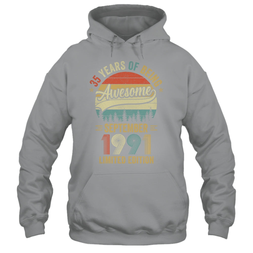 Vintage September 1991 35 Years Old 35th Birthday Men Women Shirt & Hoodie | siriusteestore