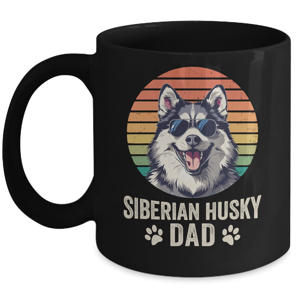 Vintage Siberian Husky Dad For Fathers Day Dog Lover Funny Mug | siriusteestore