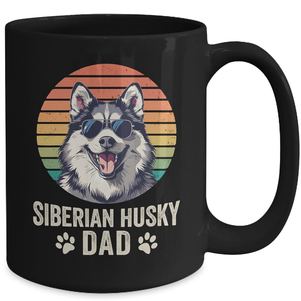 Vintage Siberian Husky Dad For Fathers Day Dog Lover Funny Mug | siriusteestore