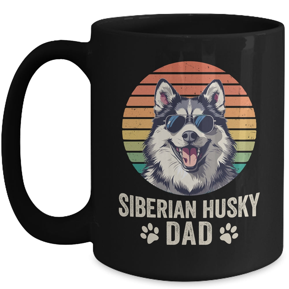 Vintage Siberian Husky Dad For Fathers Day Dog Lover Funny Mug | siriusteestore