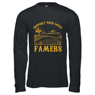 Vintage Support Your Local Farmers Farming Farm Farmer Shirt & Hoodie | siriusteestore